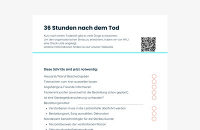 Checkliste 36 Stunden nach dem Tod