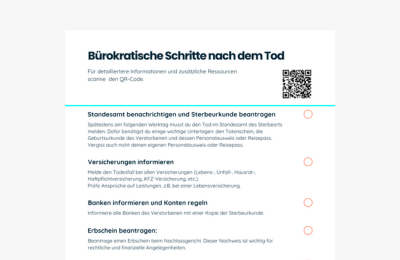 Checkliste: Bürokratische Schritte nach dem Tod