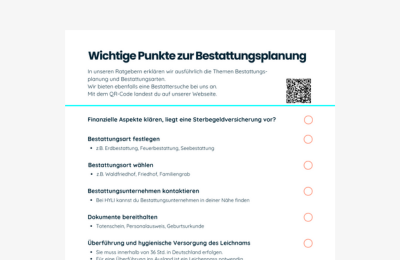 Checkliste: Bestattungsplanung