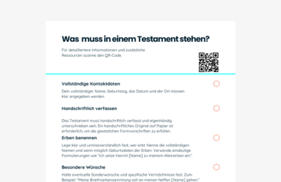 Checkliste: Was muss in einem Testament stehen