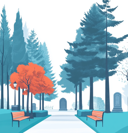 Illustration Friedhof